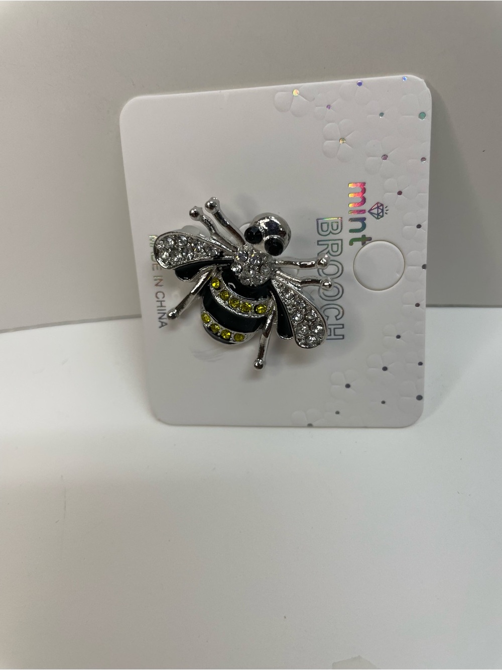 Bee Brooch in Silver, Black and Yellow NWT - Picture 3 of 3